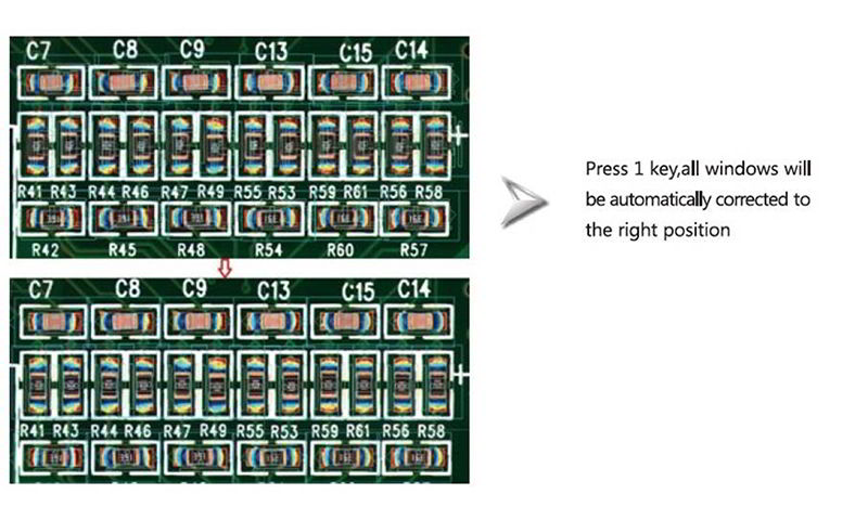 Automatic correction of inspection window for whole board of components.jpg