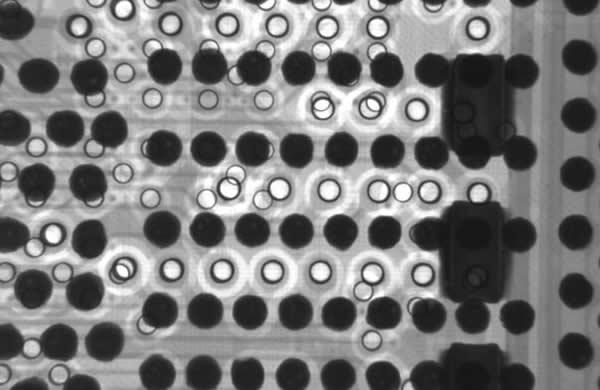 Dimensional view of solder balls