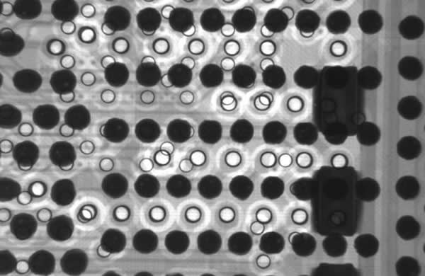 Dimensional view of solder balls