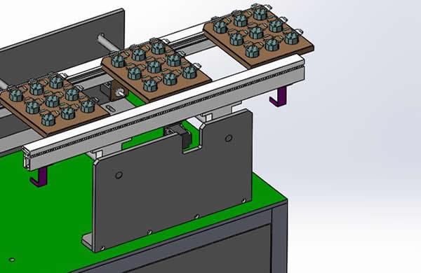 The discharge conveyor station is manually unloaded (also can be connected to the automatic SMT line  by SMEMA)