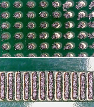 Solder paste were shifted on BGA and lacked on IC